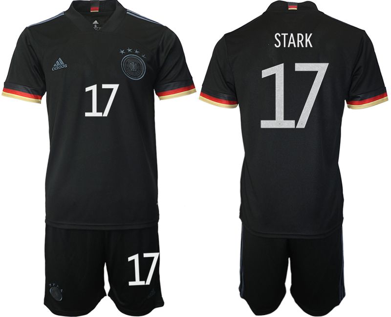Men 2020-2021 European Cup Germany away black #17 Adidas Soccer Jersey